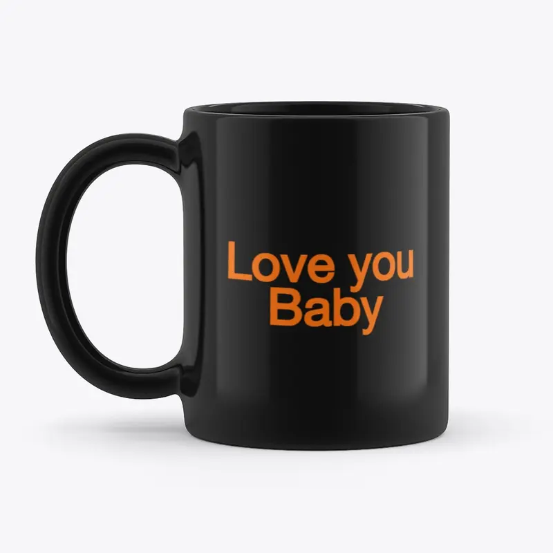 Holiday Black Mug Love you Baby